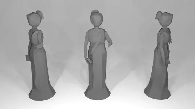 Greek Women Philosopher Statue LowPoly 