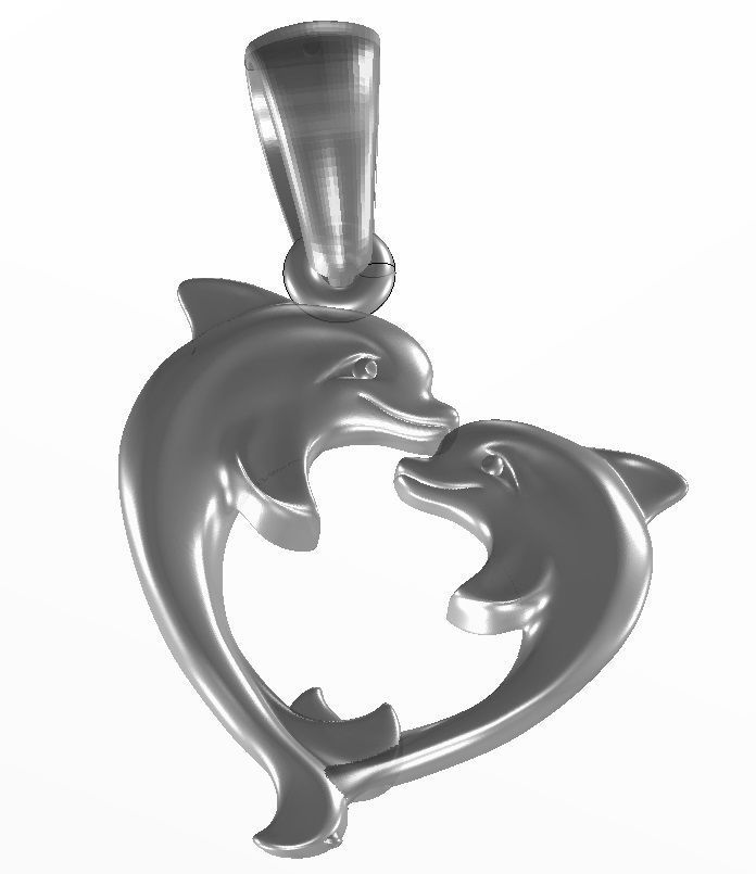  pendant dolphins in the form of a heart  3D print model_5