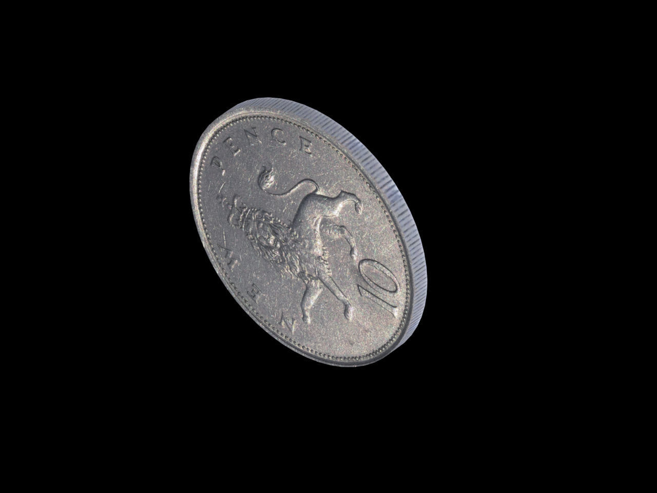 British Ten Pence - 10p - Coins 1975-1989 Jersey Low-poly 3D model_2