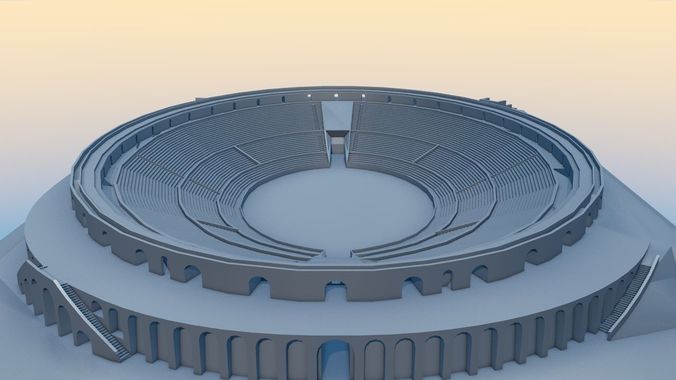 Amphitheater of Pompeii Low-poly 3D model
