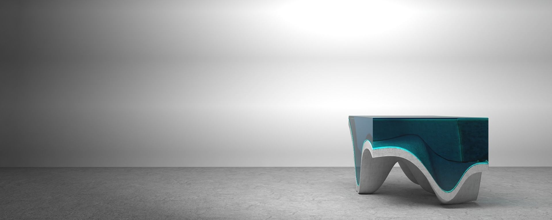 Water Resin and Concrete Table 3D model_2