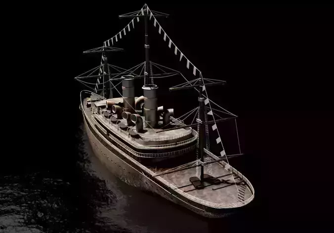 cruise old ship floating in water