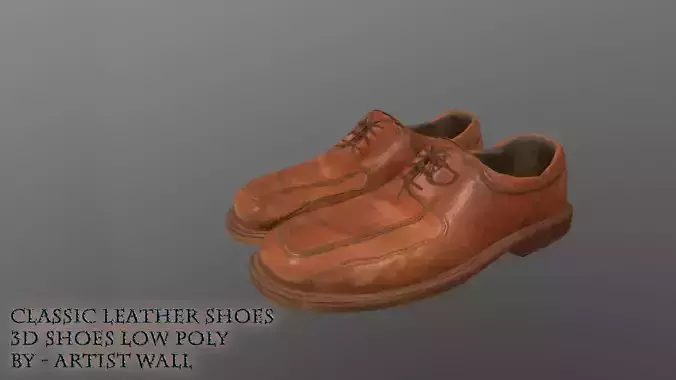 Classic Leather Shoes  VR  AR  low-poly 3d model