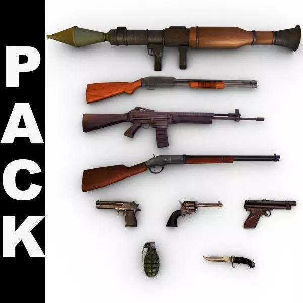 Modern Weapons Pack 3D model_0