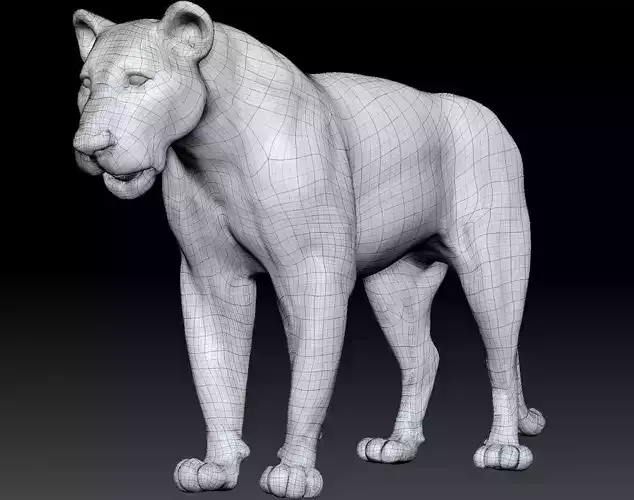 lion posed model 3D model