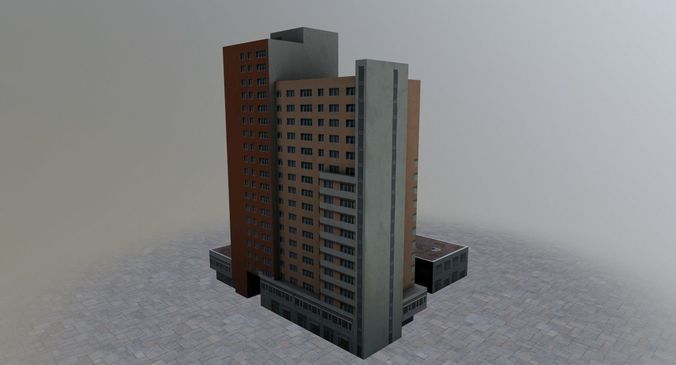 Prague High Rise Pack Low-poly 3D model 4