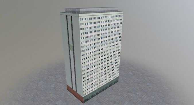 Prague High Rise Pack Low-poly 3D model 7