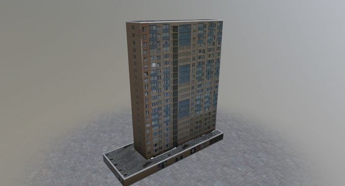 Prague High Rise Pack Low-poly 3D model 6