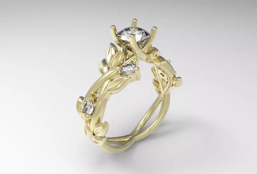 Ring 2 engagement gold 3D print model