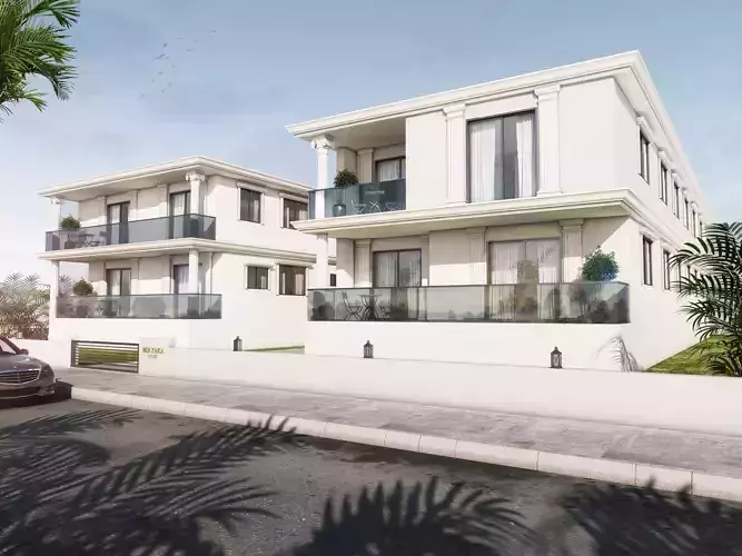 sketchup exterrior scene model with vray setting