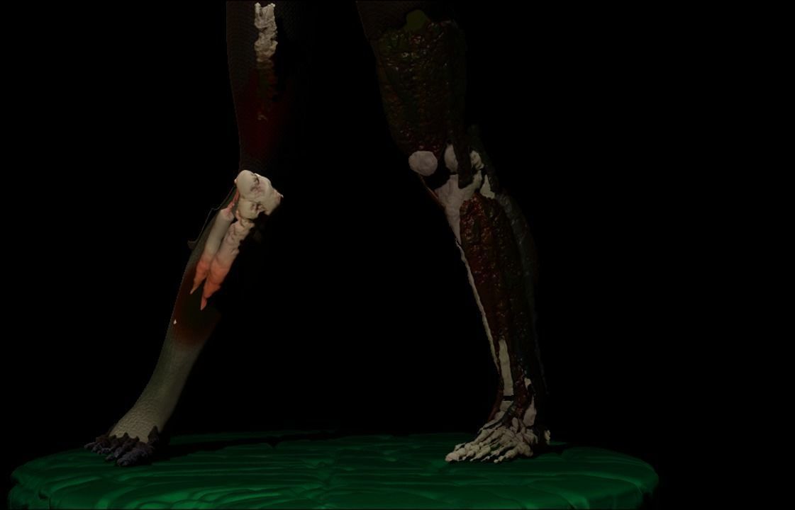 Decomposed Zombie 3D print model_1
