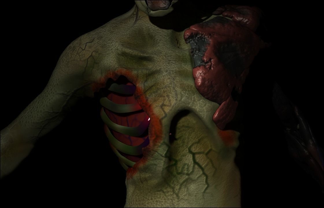 Decomposed Zombie 3D print model_7