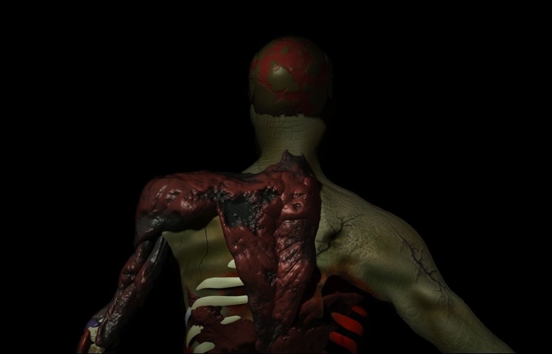 Decomposed Zombie 3D print model_4