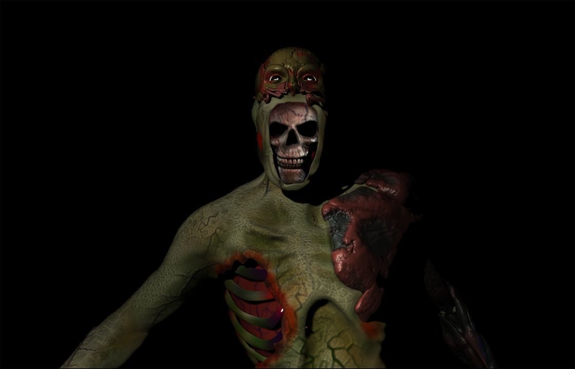 Decomposed Zombie 3D print model_3