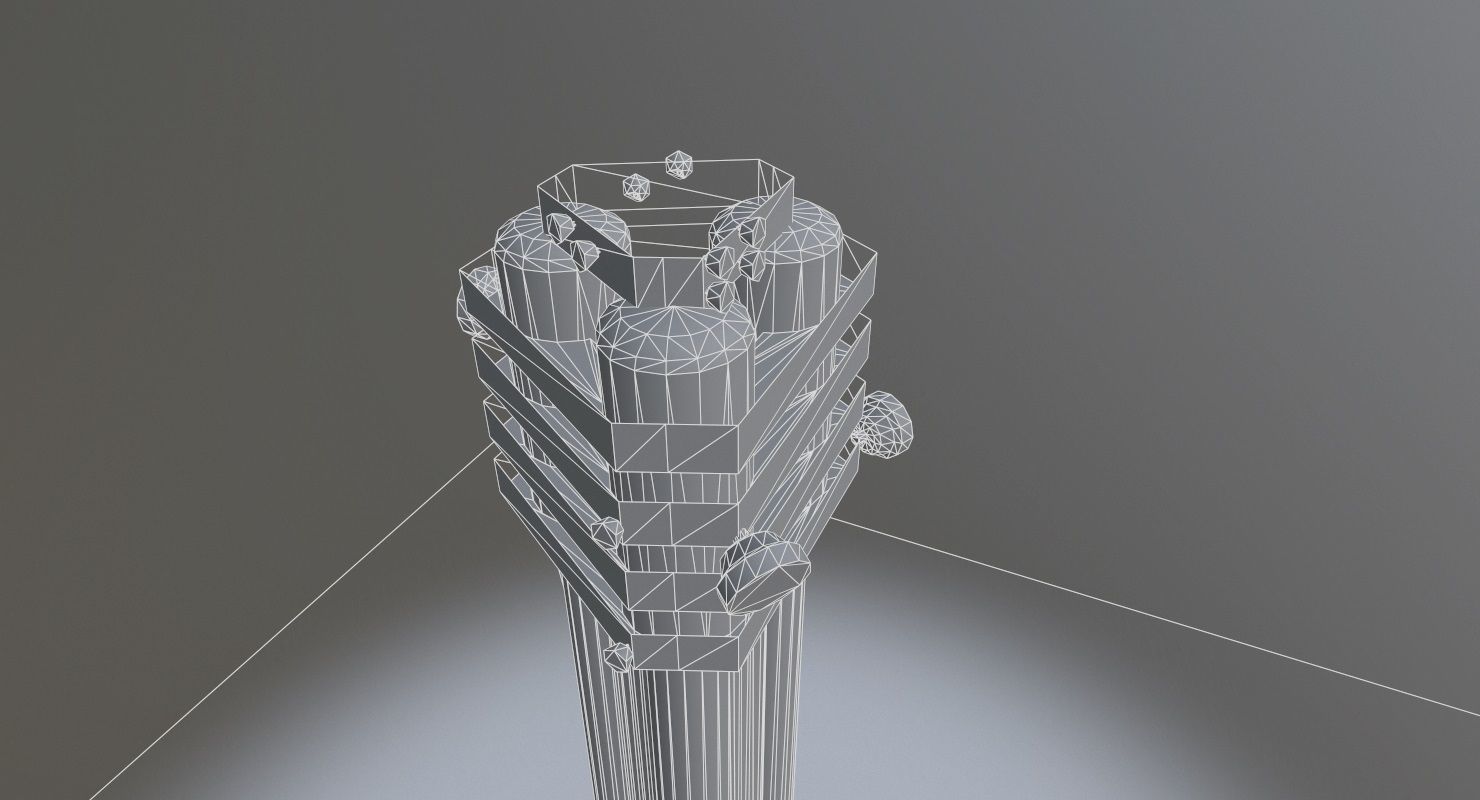 Prague Water Tower Low-poly 3D model_6