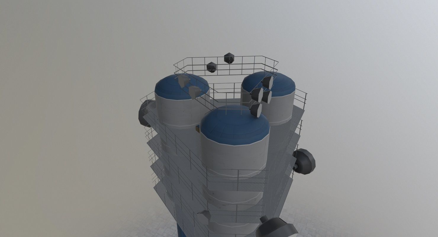 Prague Water Tower Low-poly 3D model_3