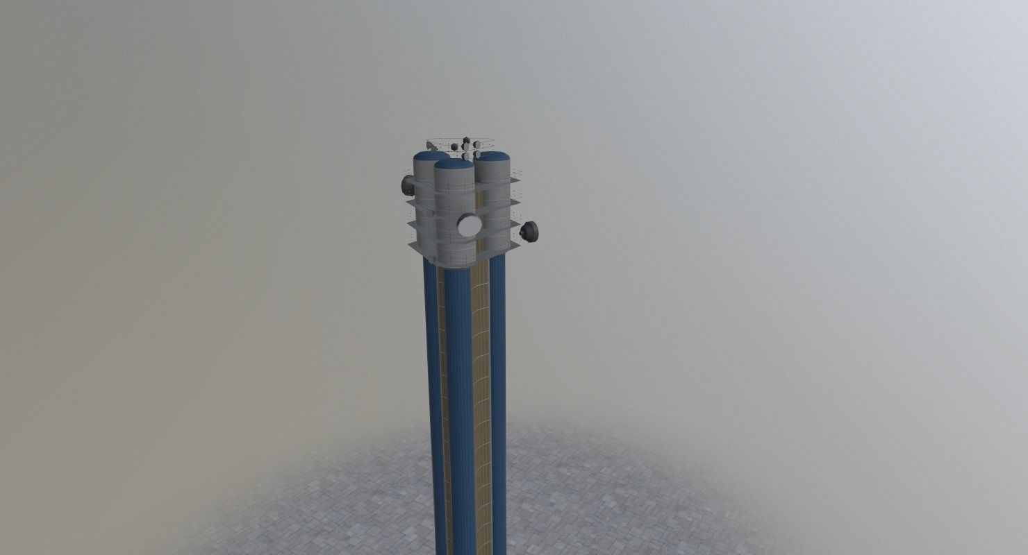 Prague Water Tower Low-poly 3D model_2