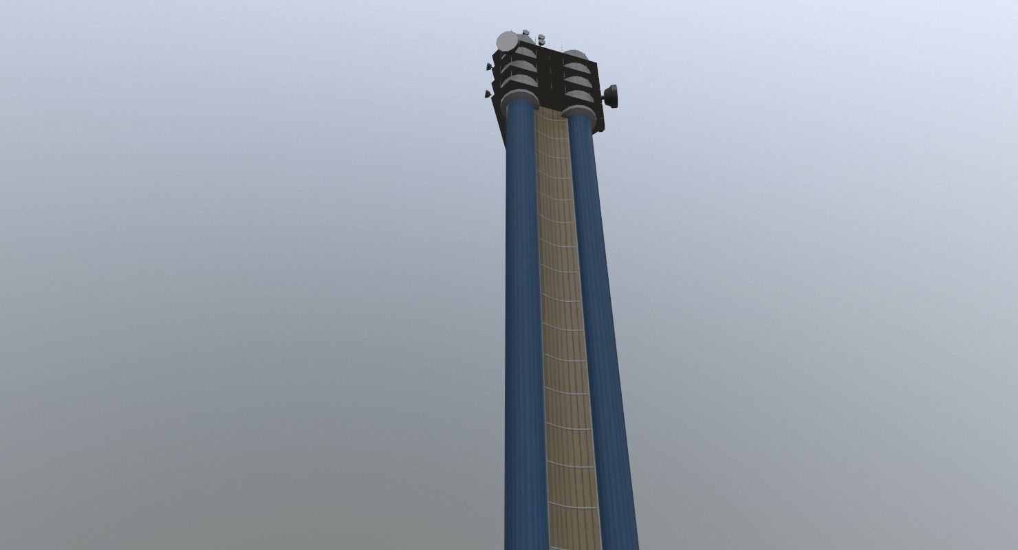 Prague Water Tower Low-poly 3D model_1