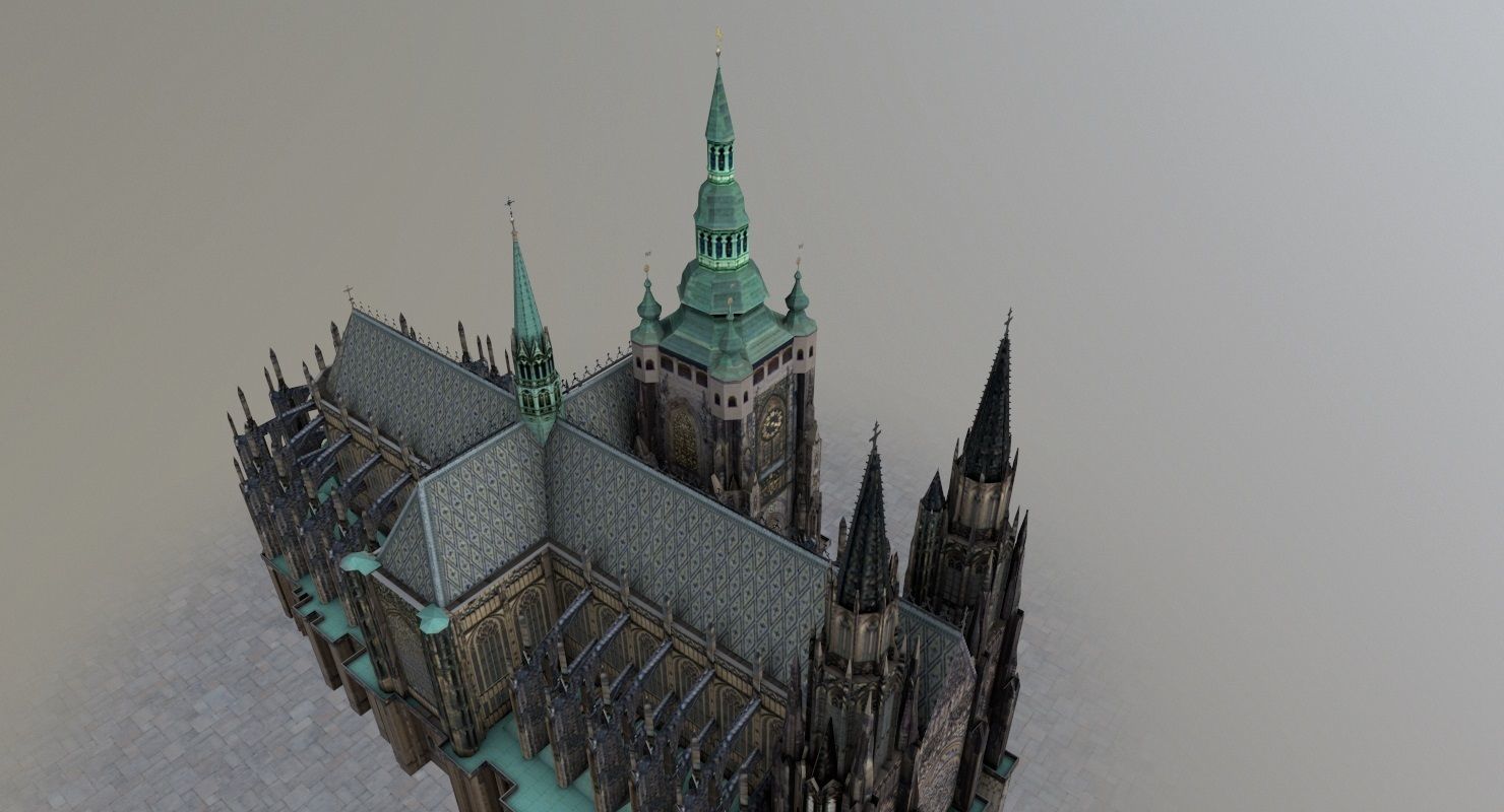 Prague Vitus Cathedral Low-poly 3D model_4