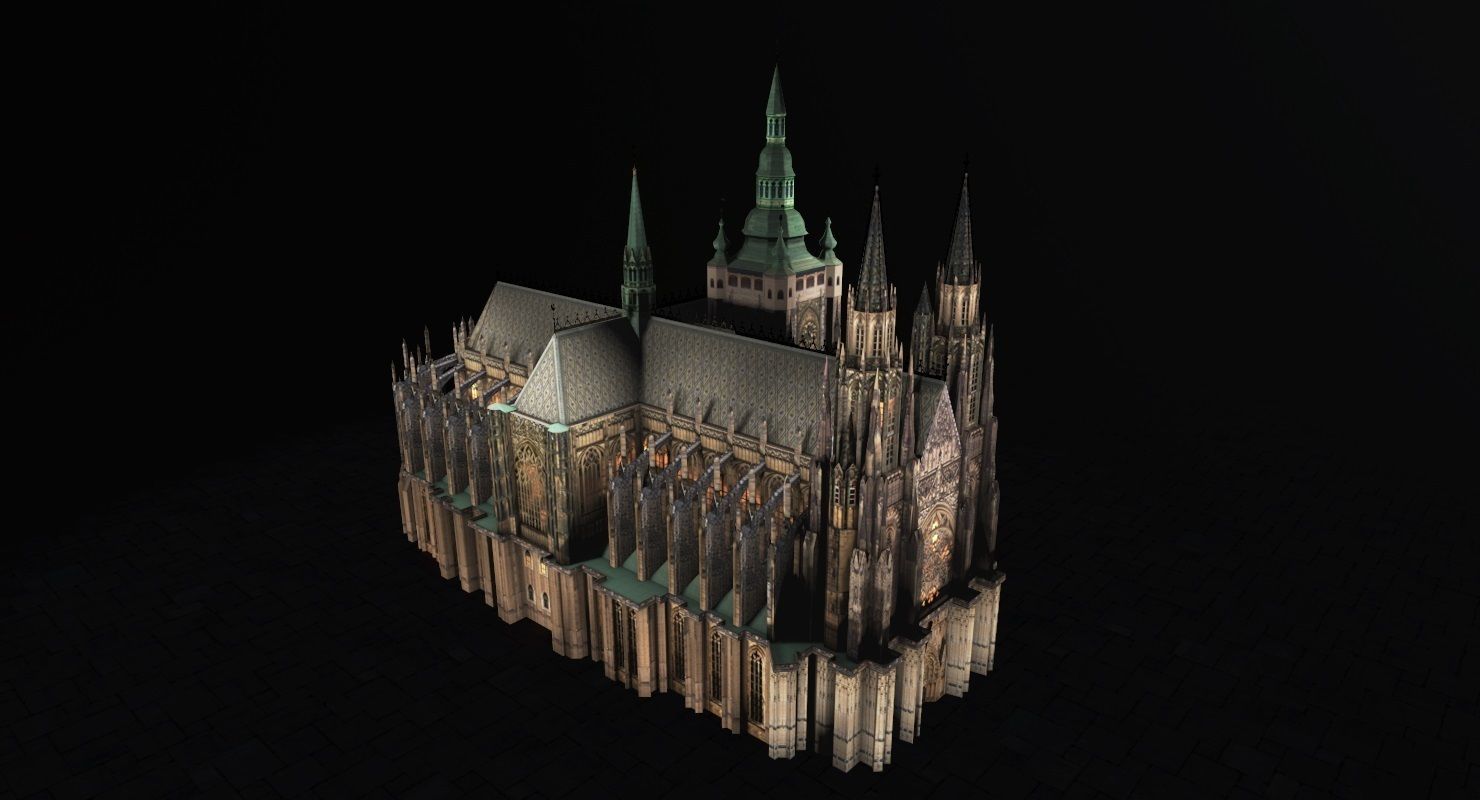 Prague Vitus Cathedral Low-poly 3D model_5