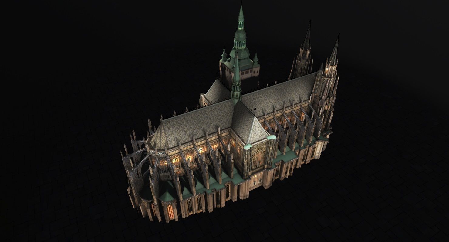 Prague Vitus Cathedral Low-poly 3D model_6