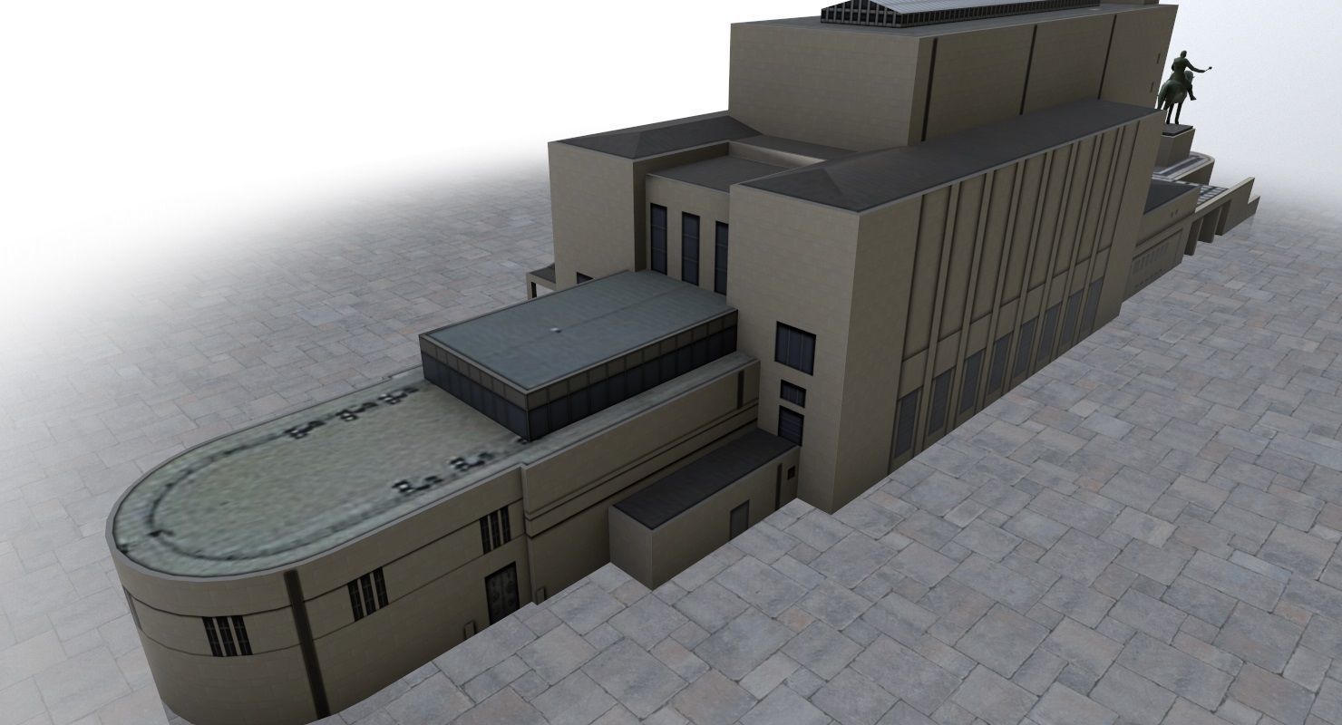 Prague Vitkov Memorial Low-poly 3D model_2