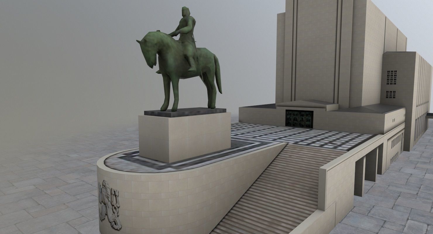 Prague Vitkov Memorial Low-poly 3D model_4