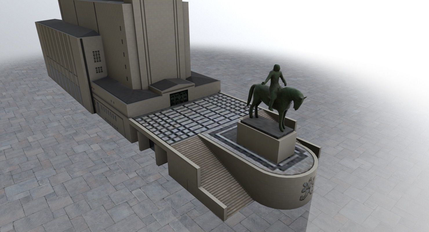 Prague Vitkov Memorial Low-poly 3D model_1