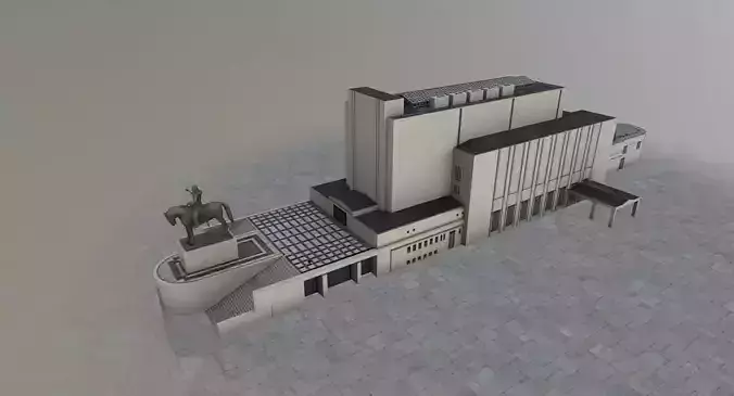 Prague Vitkov Memorial Low-poly 3D model