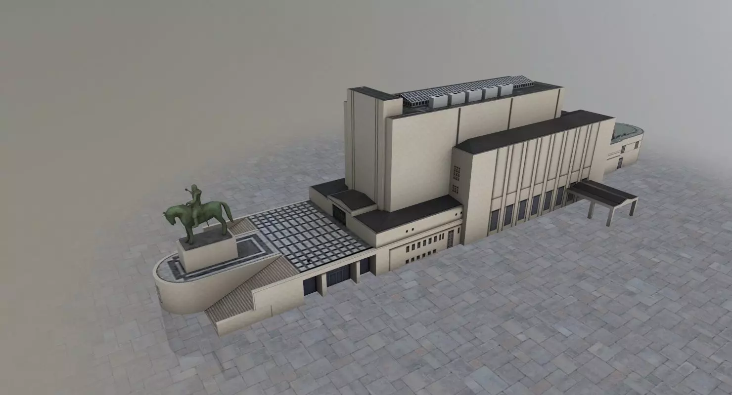 Prague Vitkov Memorial Low-poly 3D model_0