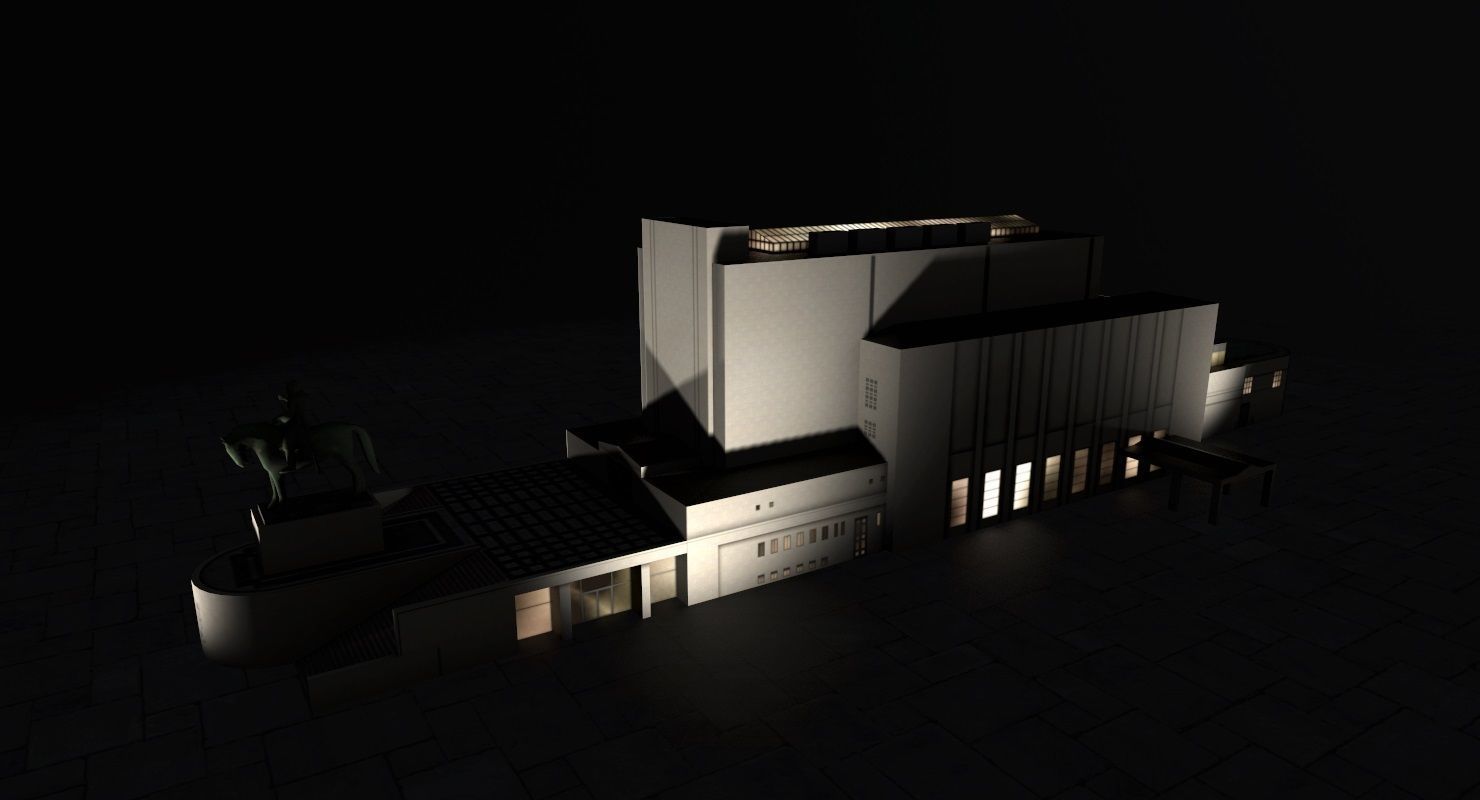 Prague Vitkov Memorial Low-poly 3D model_5