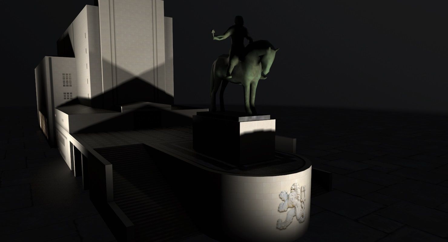 Prague Vitkov Memorial Low-poly 3D model_7