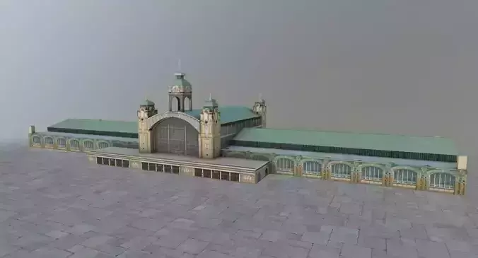 Prague Prumyslovy Palac Low-poly 3D model