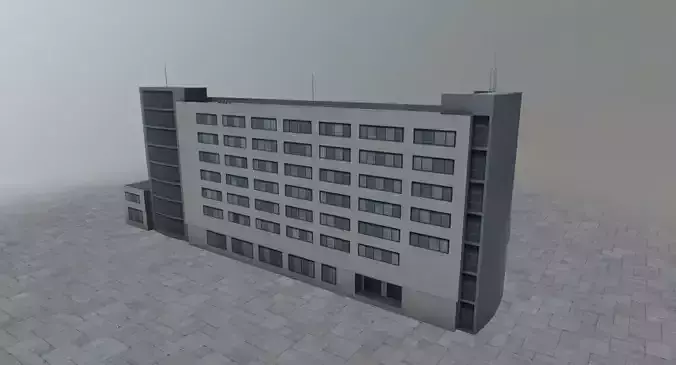 Prague Office Building Low-poly 3D model