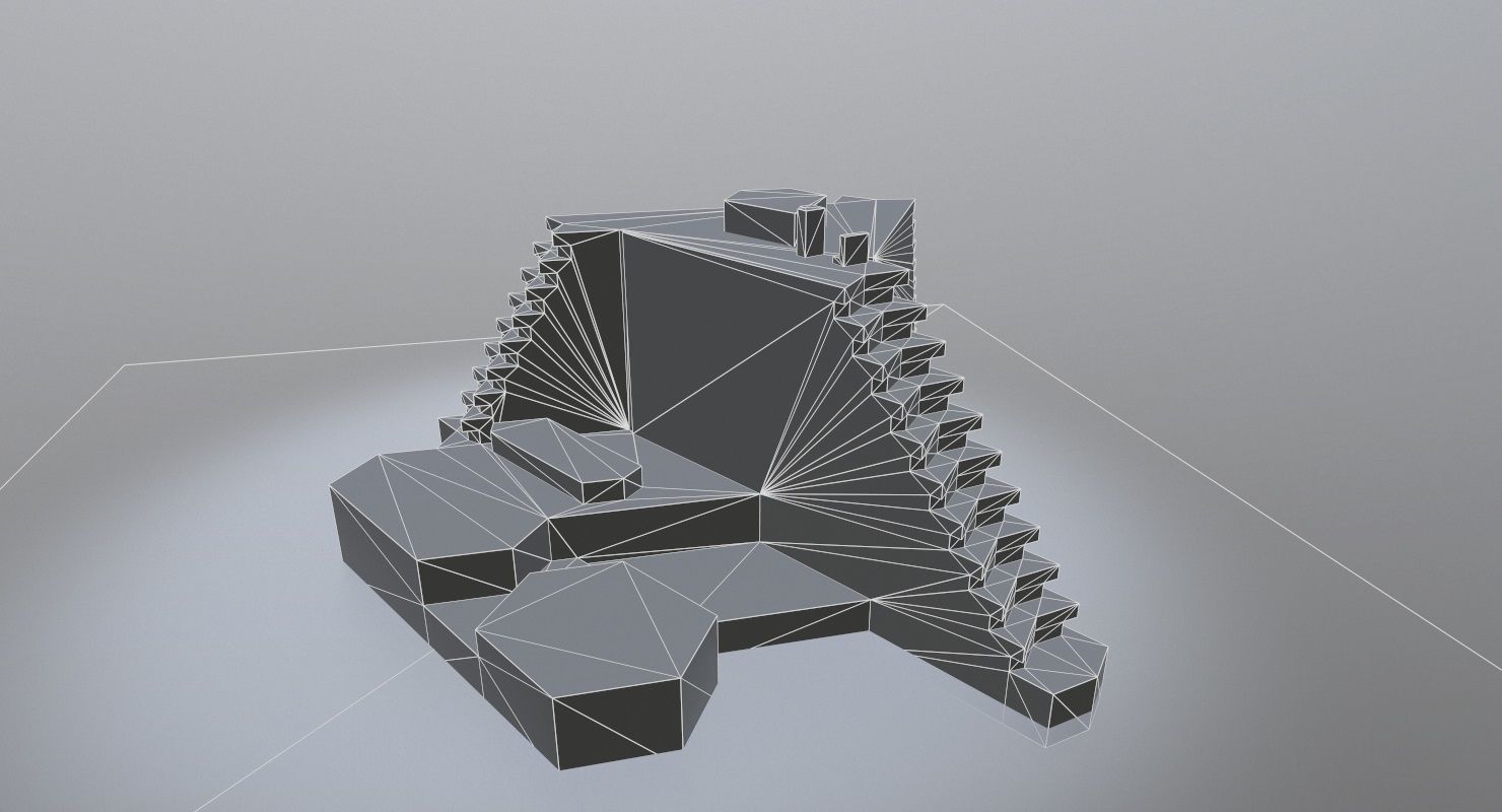 Prague Hotel Pyramida Low-poly 3D model_9