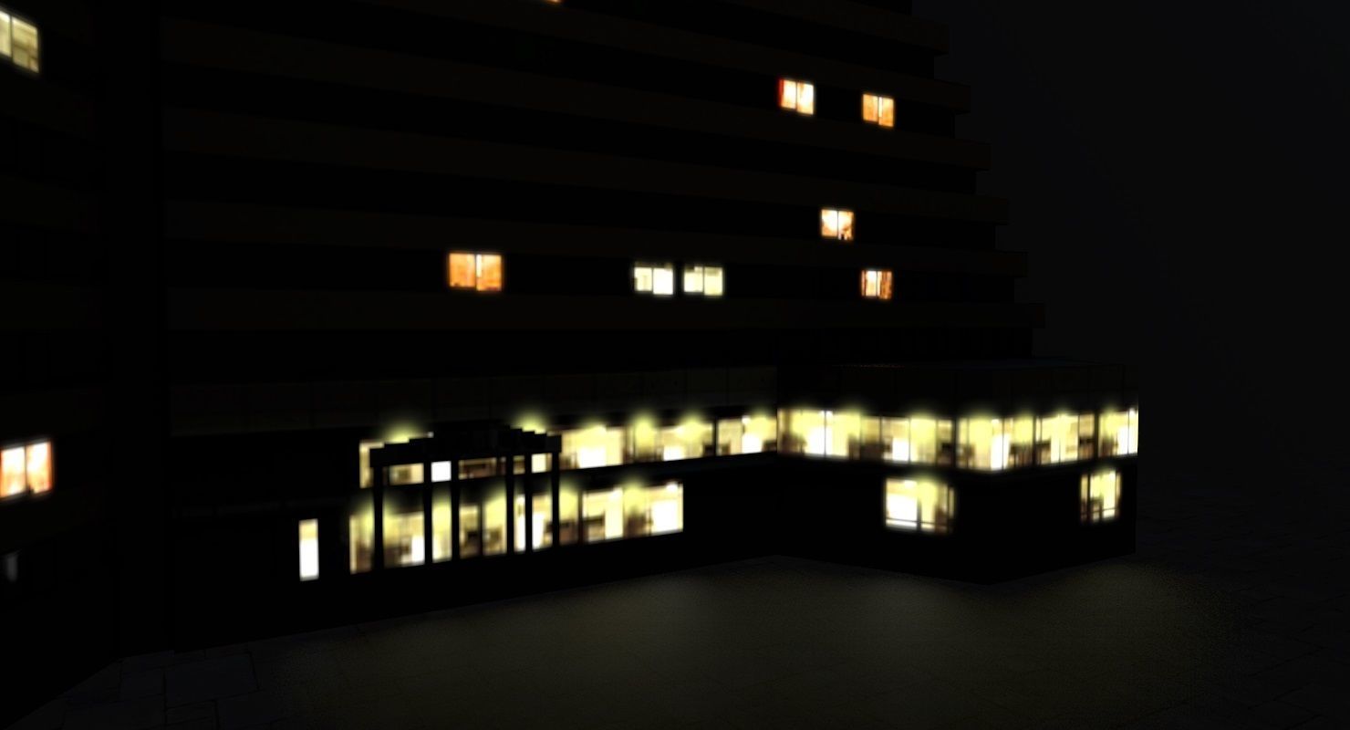 Prague Hotel Pyramida Low-poly 3D model_7