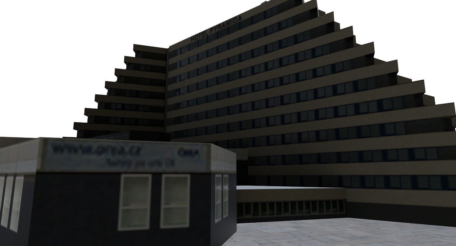 Prague Hotel Pyramida Low-poly 3D model_2
