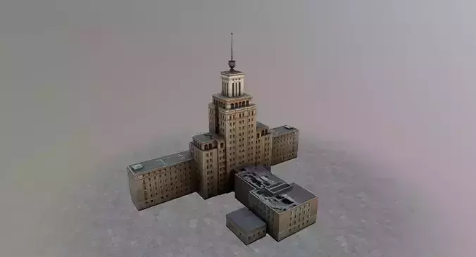 Prague Crowne Plaza Low-poly 3D model