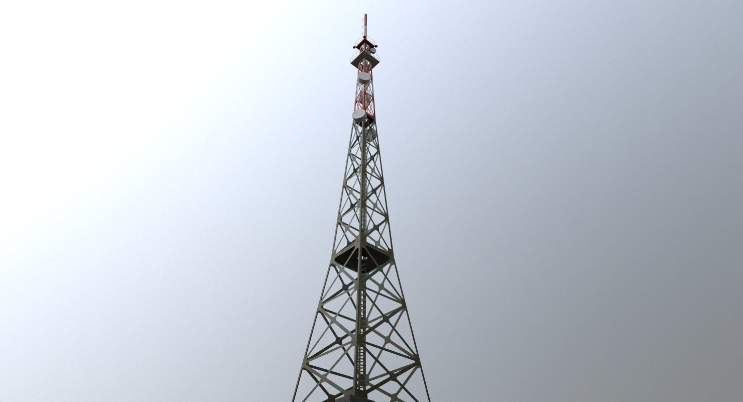 Prague Comm Tower Low-poly 3D model_4