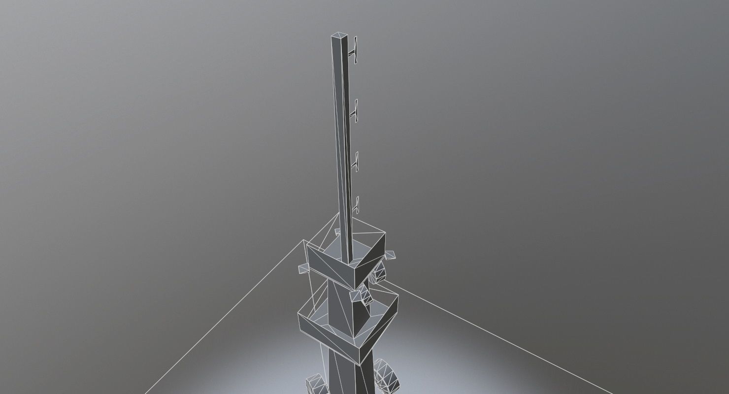 Prague Comm Tower Low-poly 3D model_9