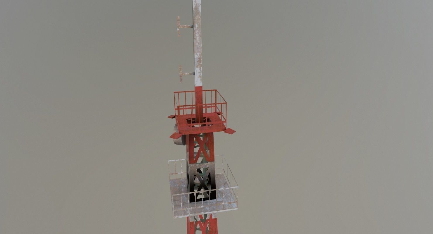 Prague Comm Tower Low-poly 3D model_1