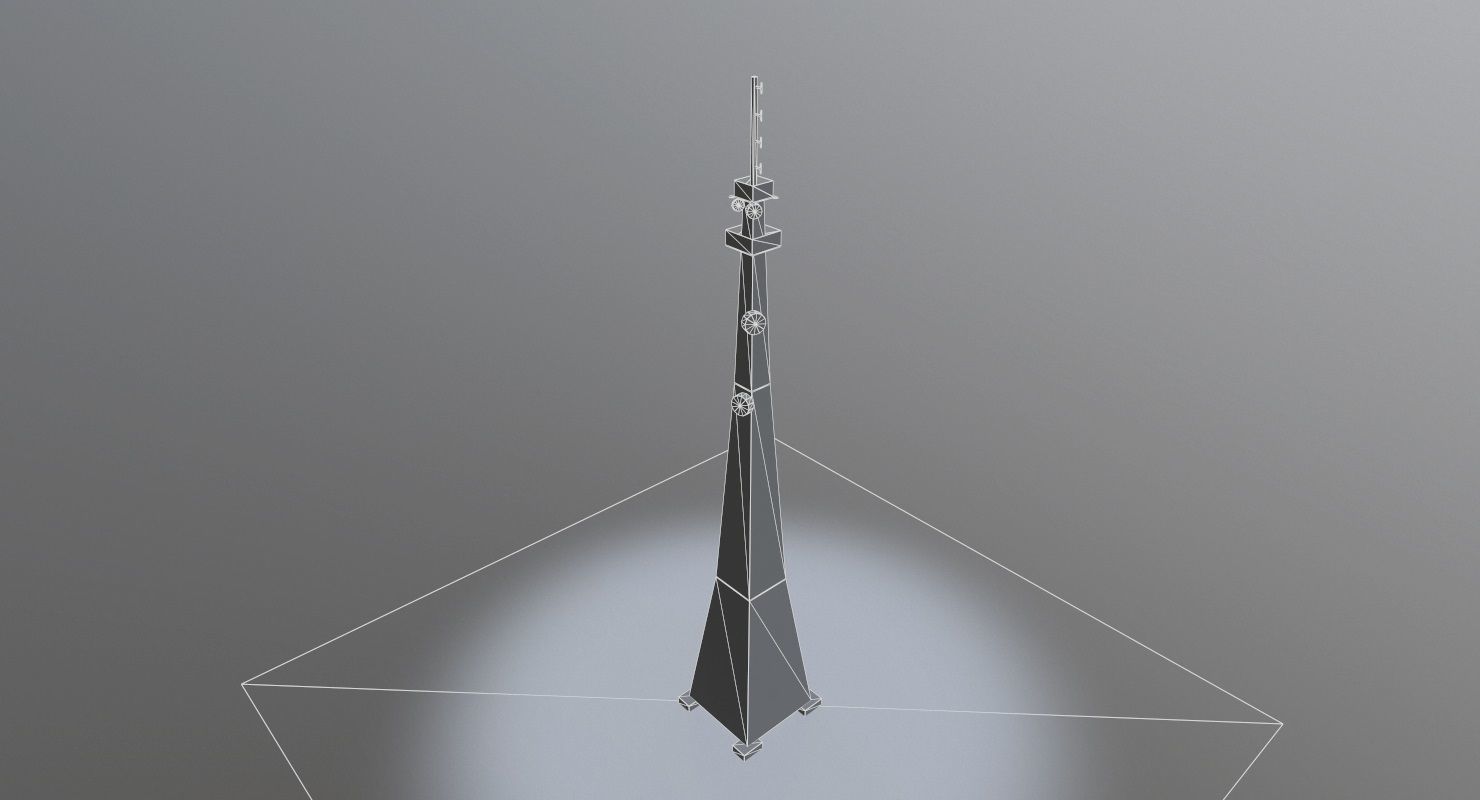 Prague Comm Tower Low-poly 3D model_8