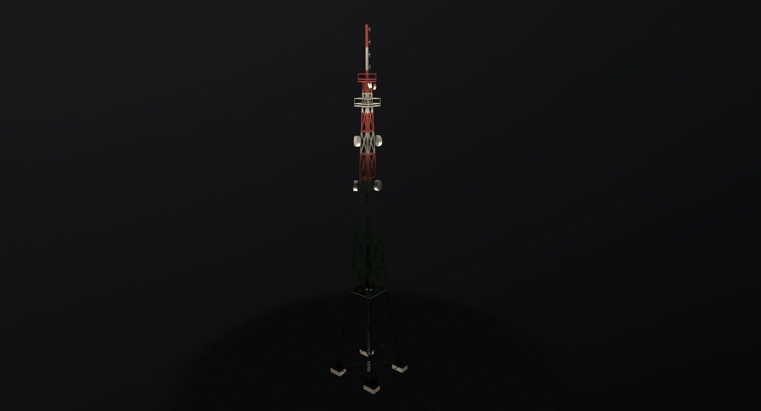 Prague Comm Tower Low-poly 3D model_5