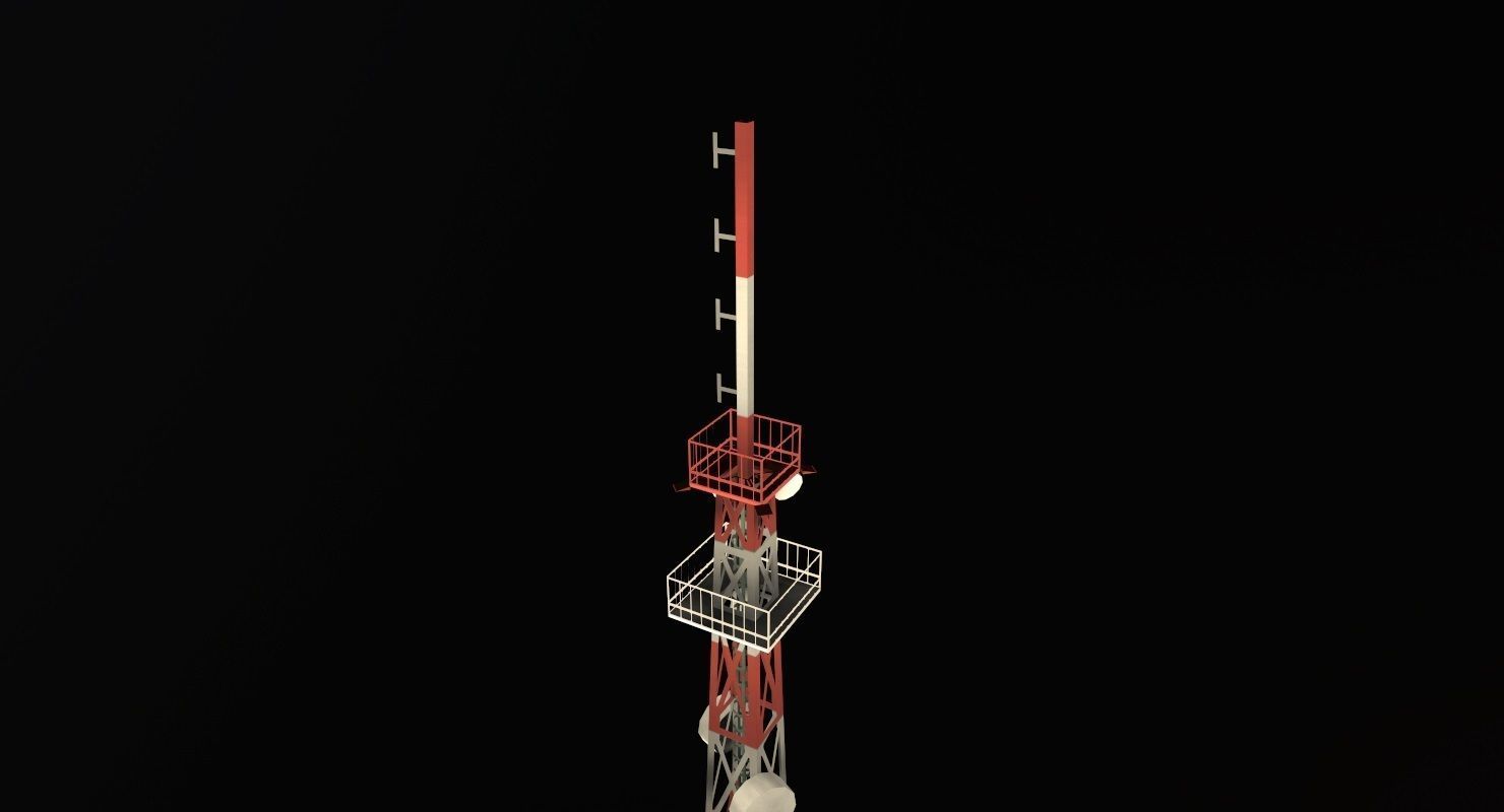 Prague Comm Tower Low-poly 3D model_6