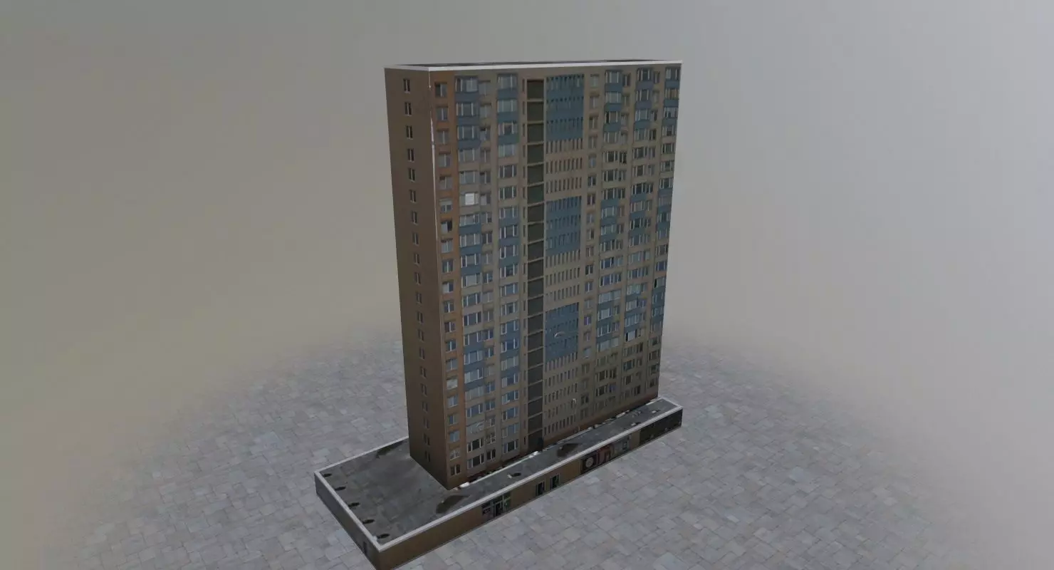 Prague Building7 Low-poly 3D model_0
