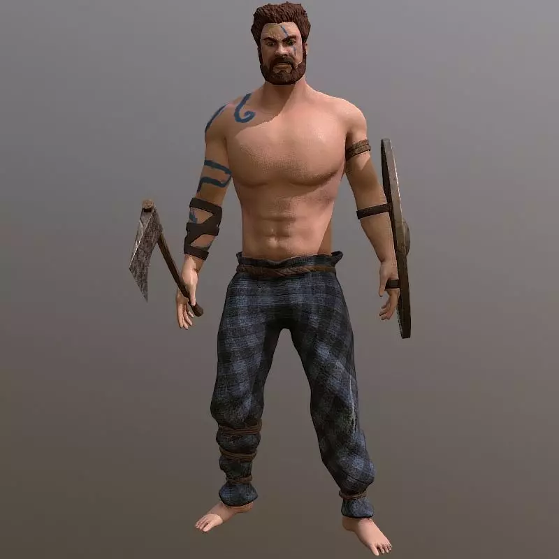 Celtic Warrior Low-poly 3D model