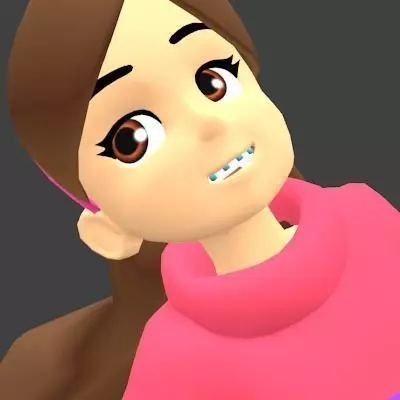 fan character model anime style rigged for animation 3D model_0