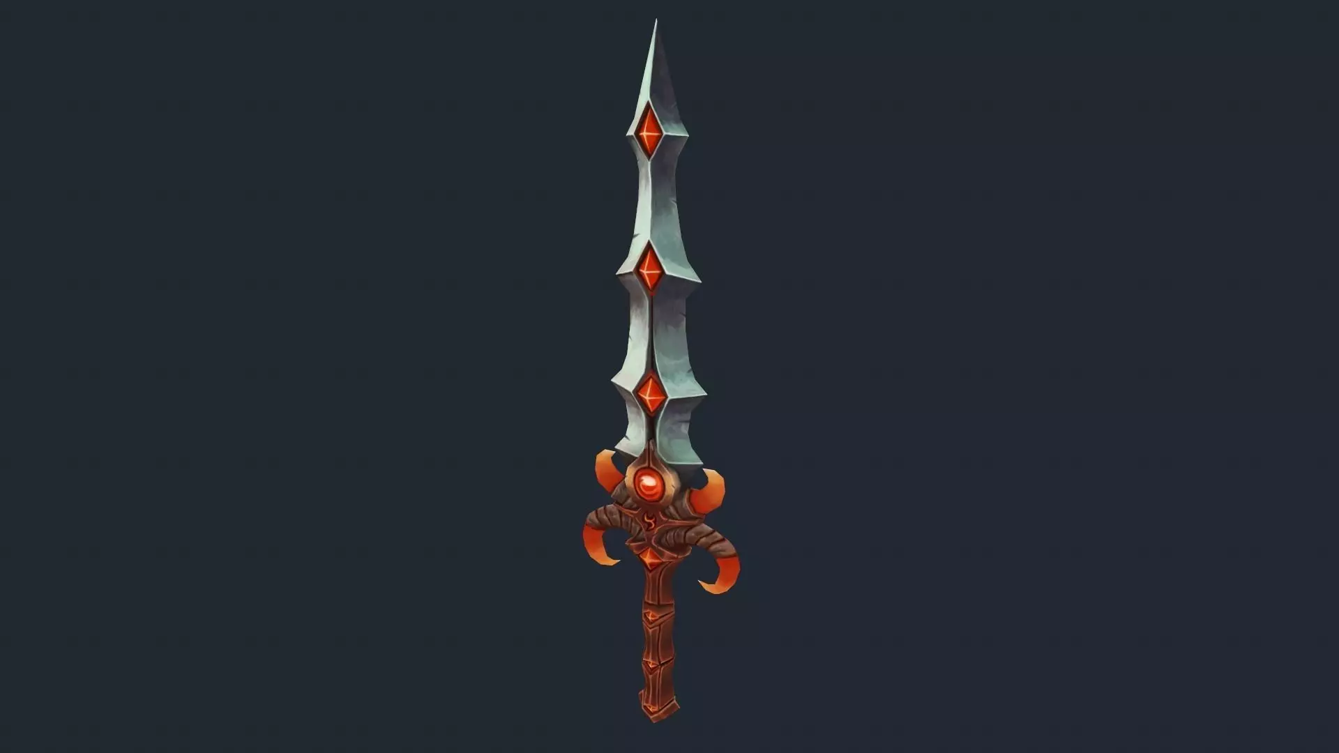Handpainted Low-poly Fantasy Exotic Sword 1 Low-poly 3D model_0