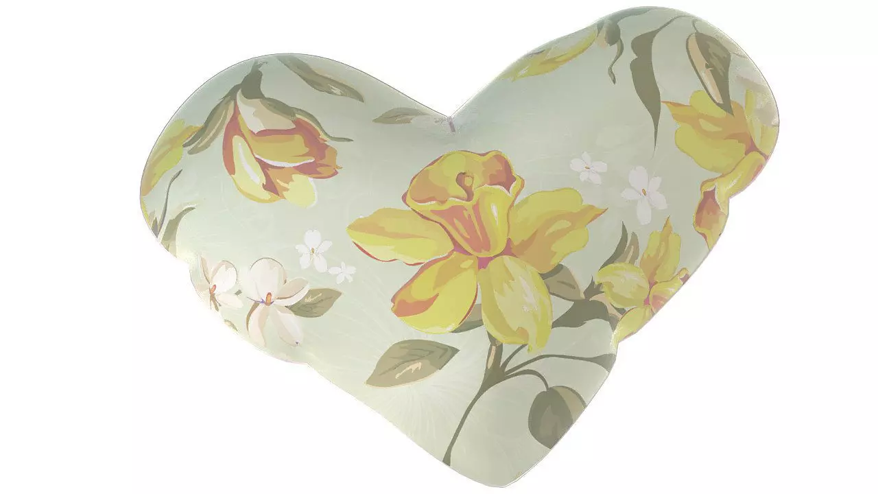Heart shaped cushion pillow 3D model_0