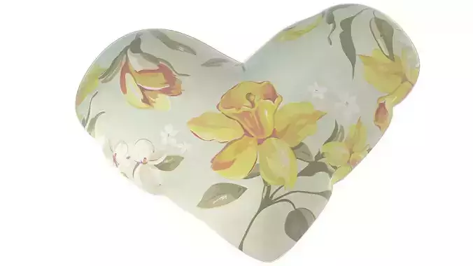 Heart shaped cushion pillow 3D model